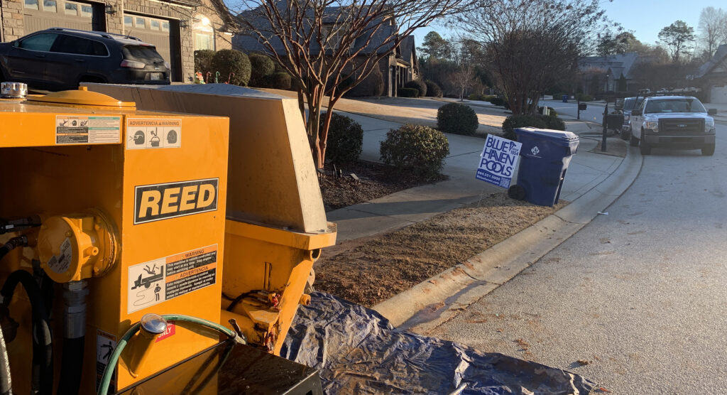 Rock Creek Concrete Pumping onsite at a residential project