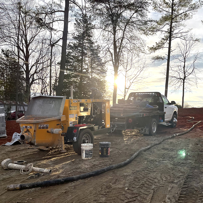 Rock Creek Concrete Pumping onsite